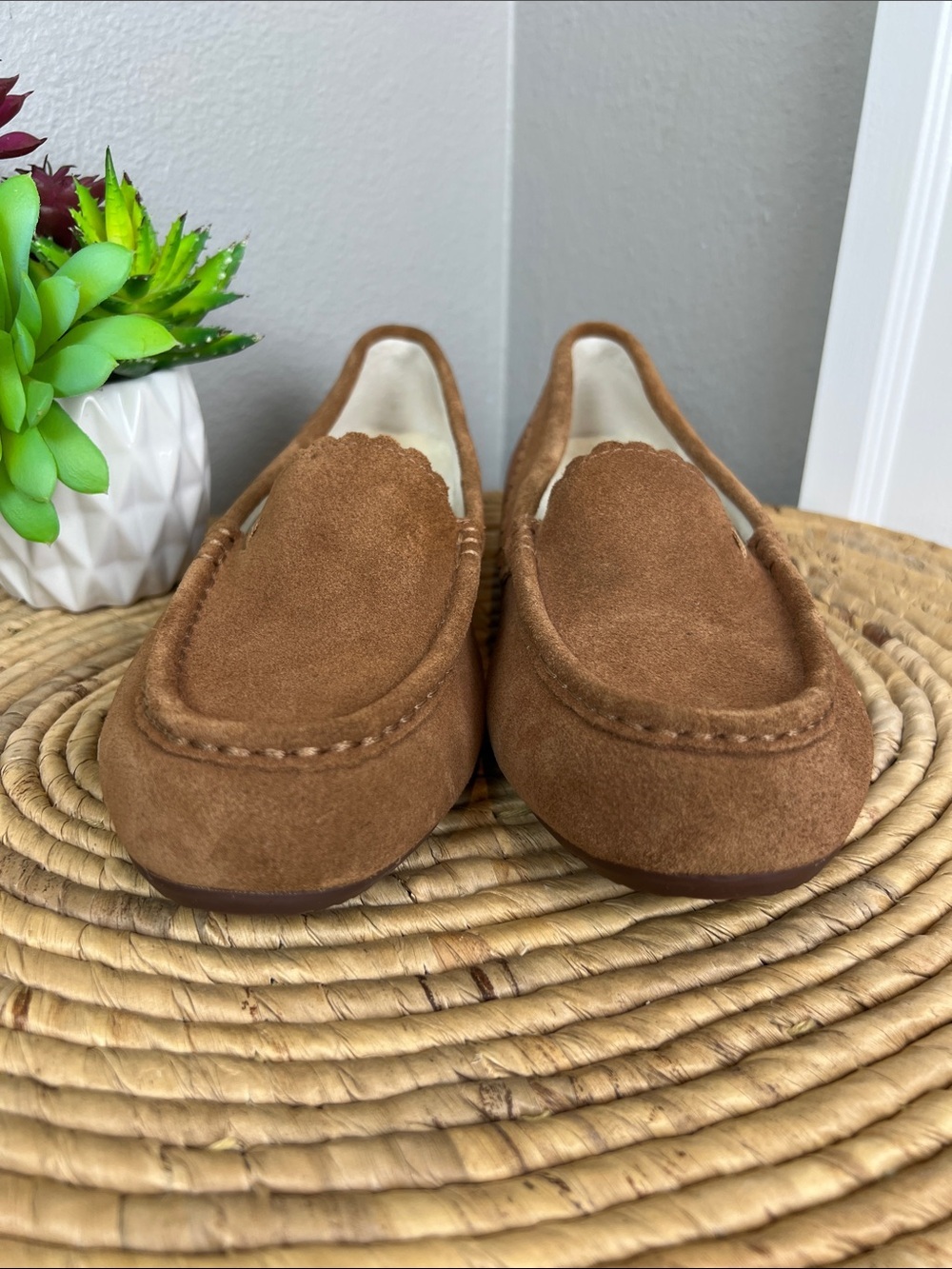 Vionic Women's Suede Moccasins in Chestnut - Picture 2 of 9